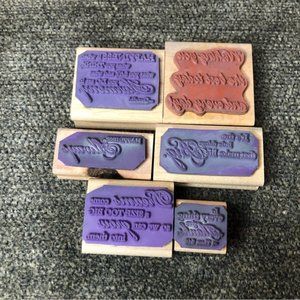 motivational wood rubber stamps set